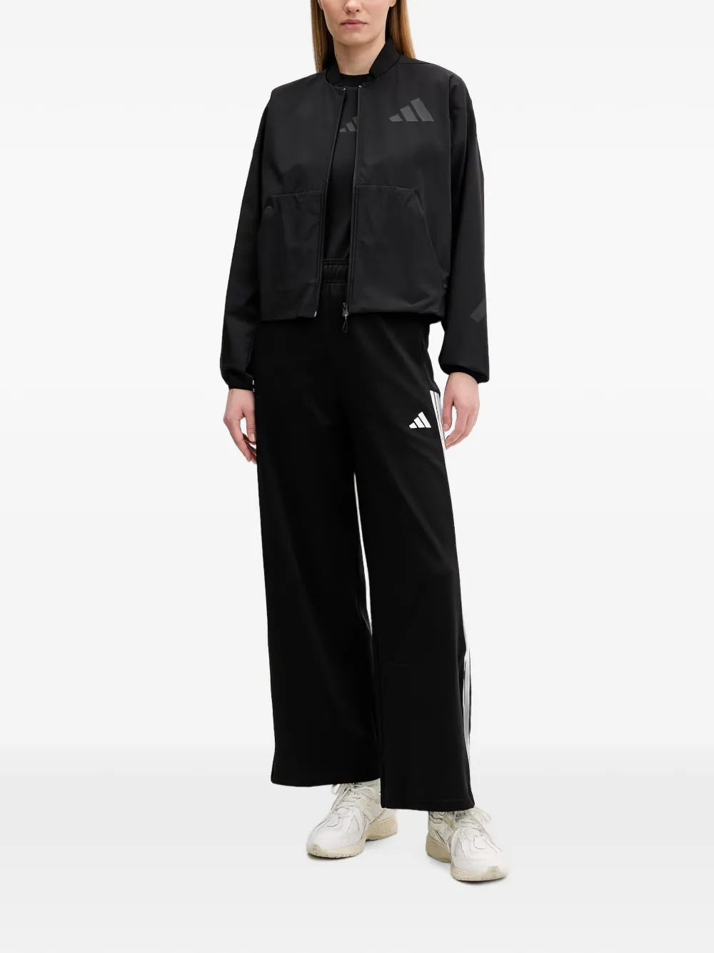 adidas logo-print side-stripe track pants - Nero