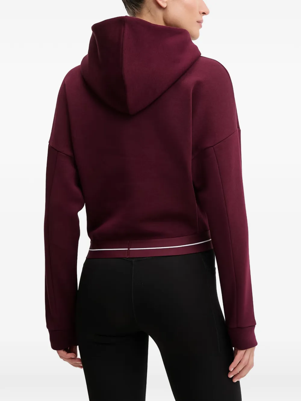 adidas logo-waistband cropped hoodie Rood