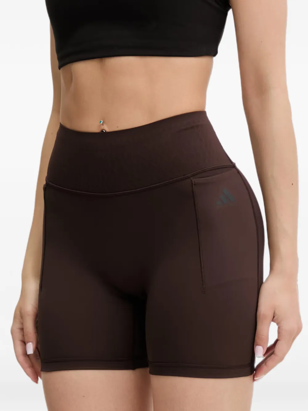 adidas Optimé logo-print high-waisted shorts Bruin