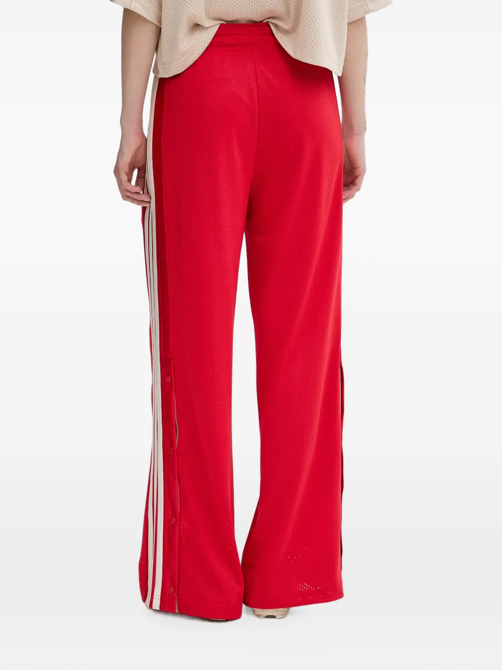 adidas mesh-knit stripe-detail track pants Rood