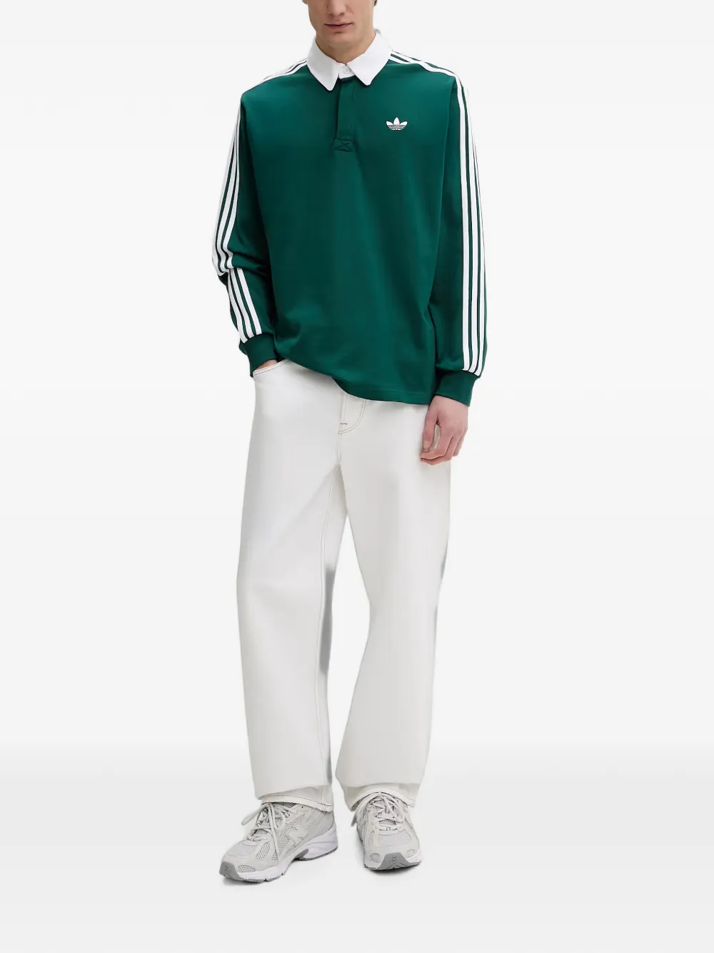adidas side-stripe polo shirt Groen