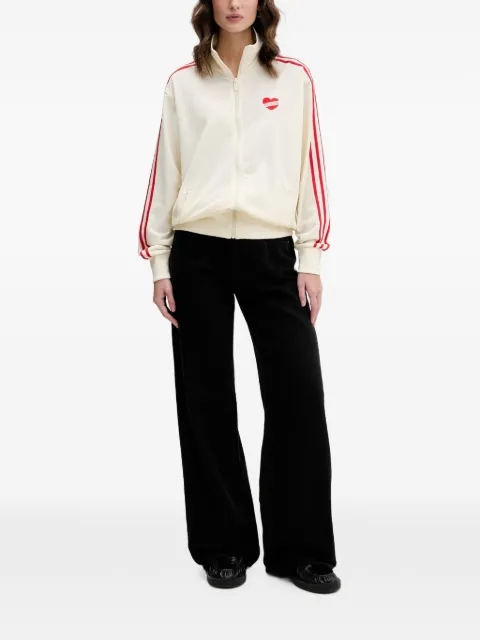 adidas heart-embroidered side-stripe jacket