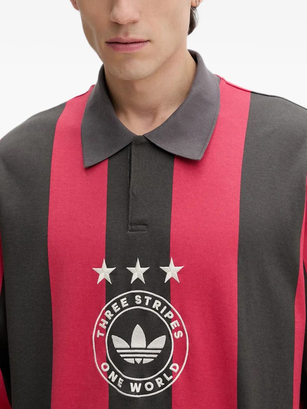 adidas Gestreept poloshirt Grijs