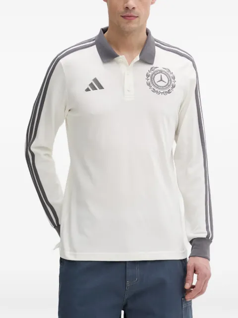 adidas Mercedes logo-embroidered long-sleeve polo shirt