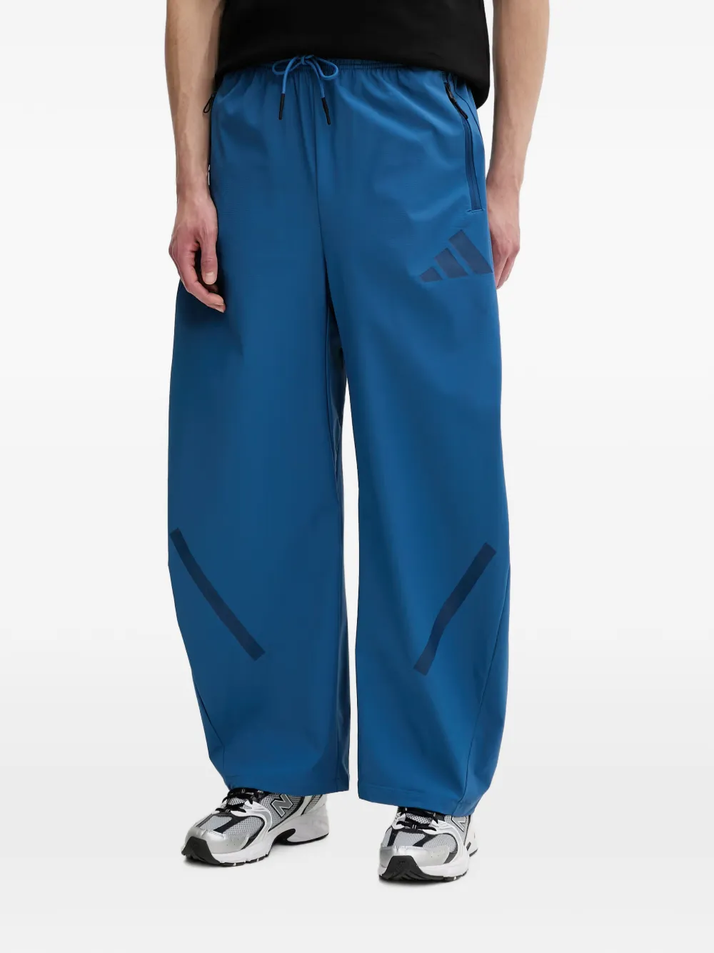 adidas logo-print wide-leg trousers - Blu