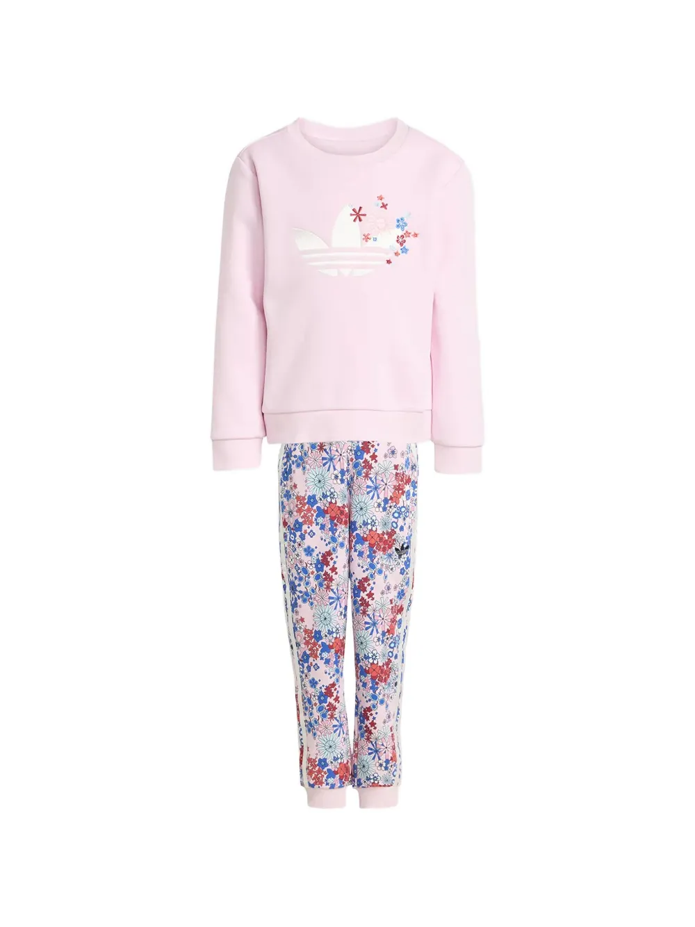 adidas Kids floral-print Trefoil tracksuits - Rosa