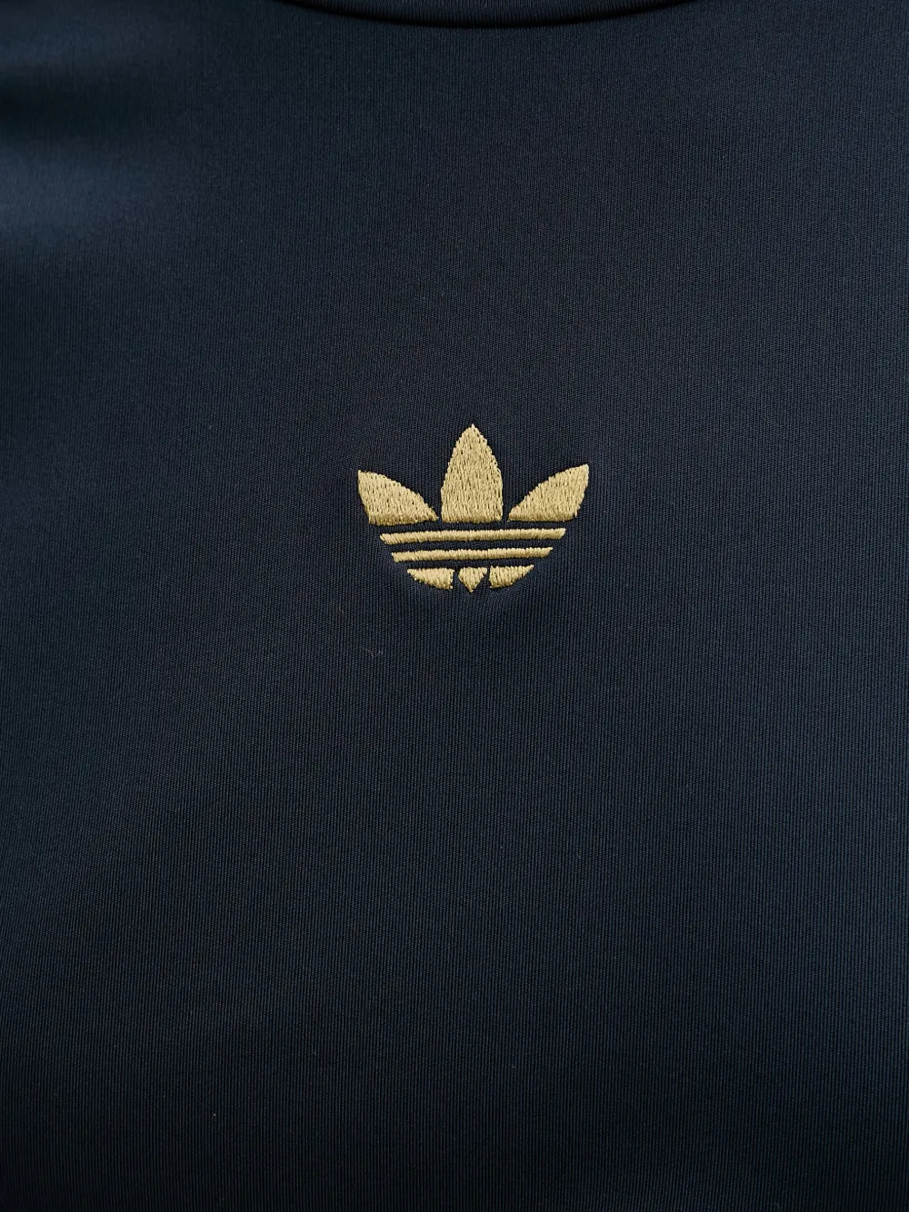 adidas logo-embroidered stripe-detail T-shirt Blauw