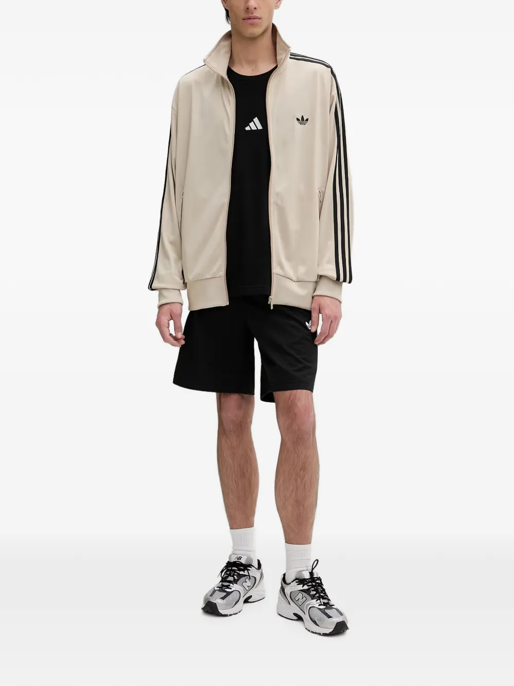 adidas Firebird Track logo-embroidered sweatshirt Beige