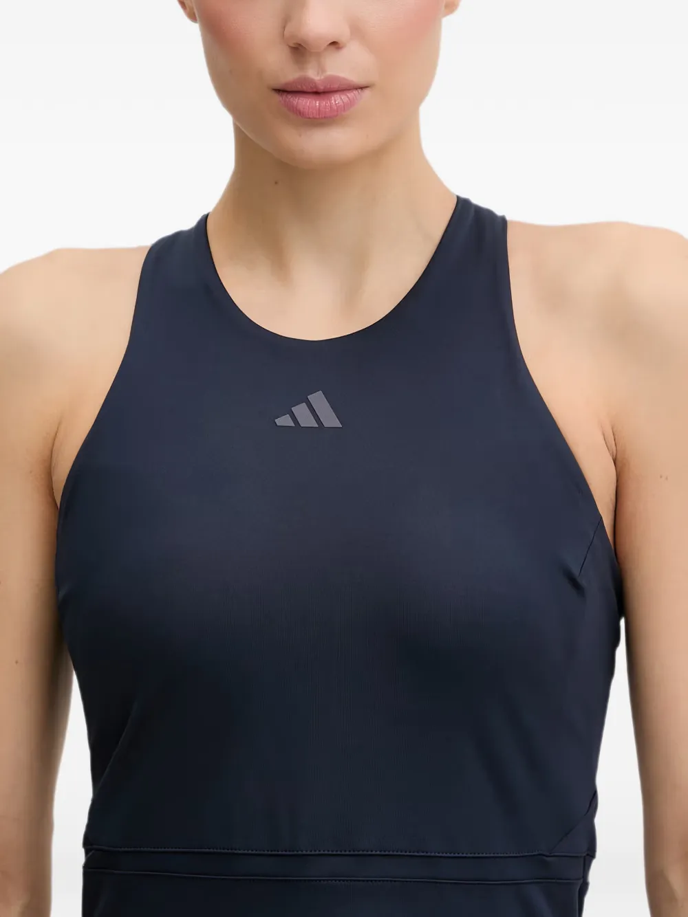 adidas Racerback mini-jurk met logo-print Blauw