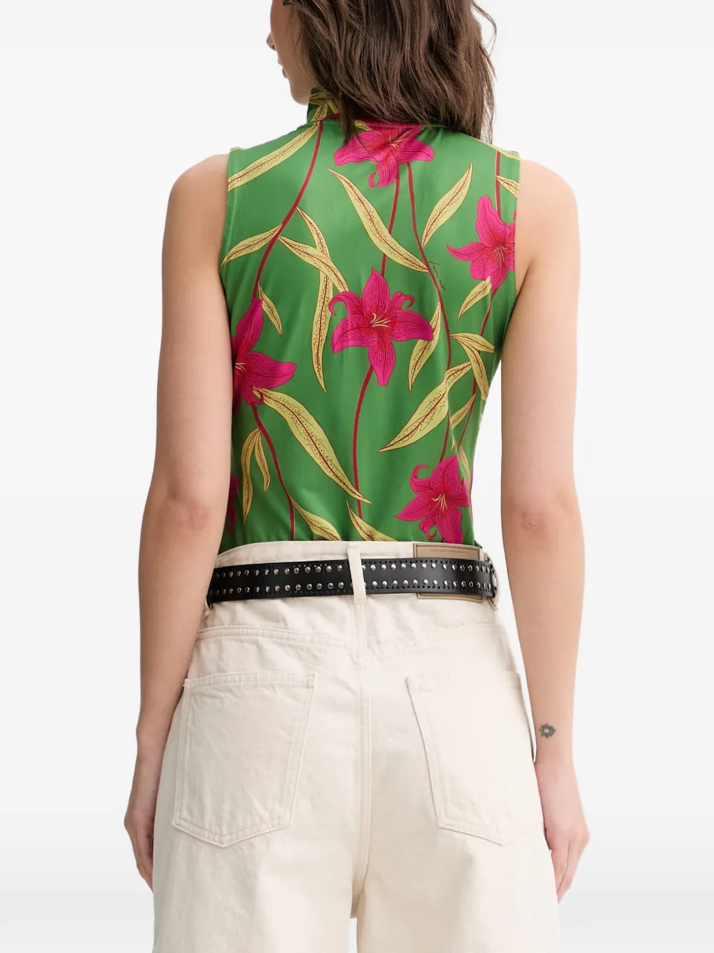 adidas x Farm Rio floral-print sleeveless bodysuit Groen