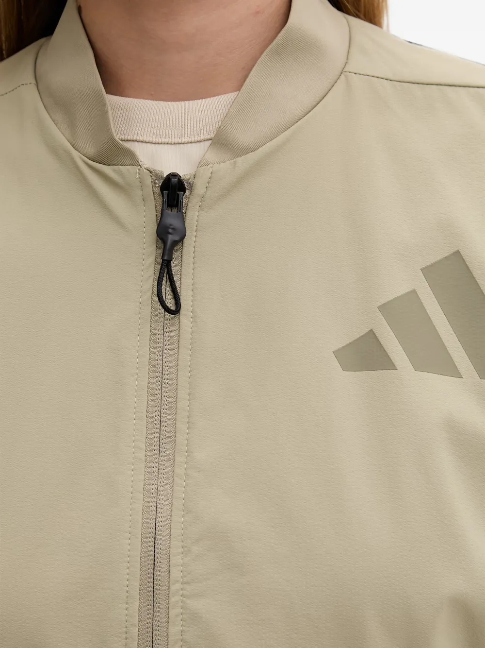 adidas logo-print bomber jacket Beige