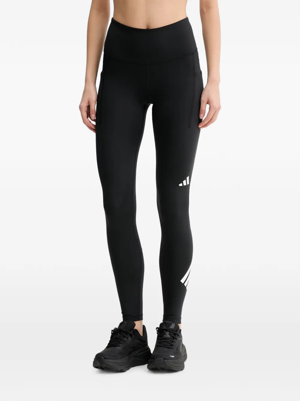 adidas logo-print panelled leggings - Schwarz