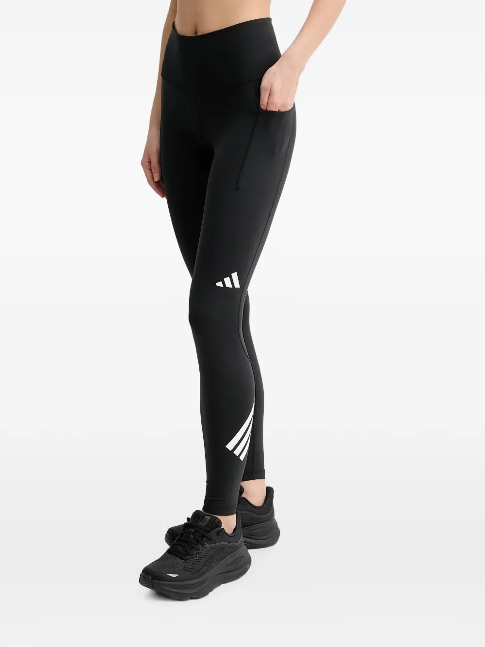 adidas logo-print panelled leggings Zwart