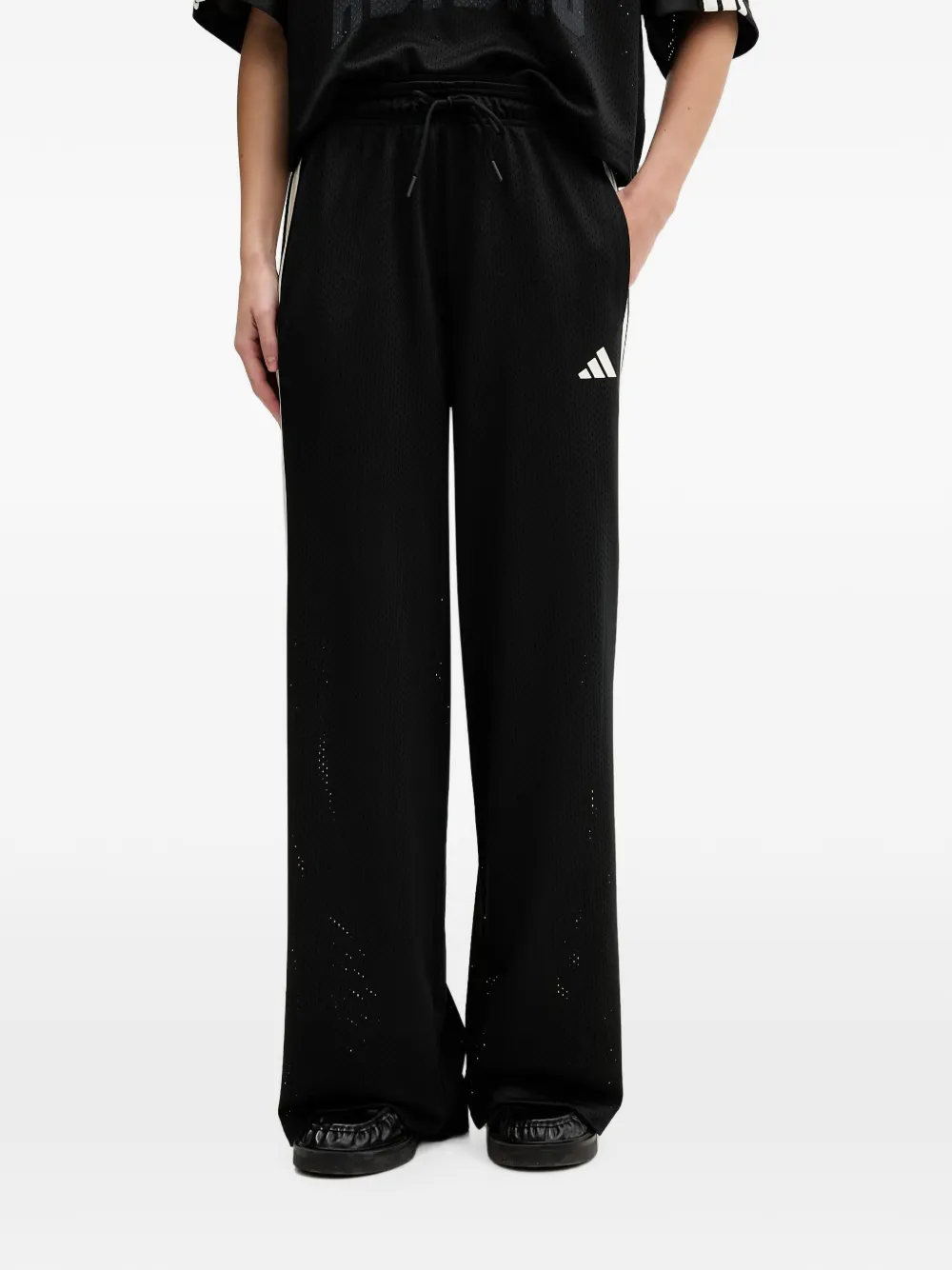 adidas Stadium side-stripe mesh track pants Zwart