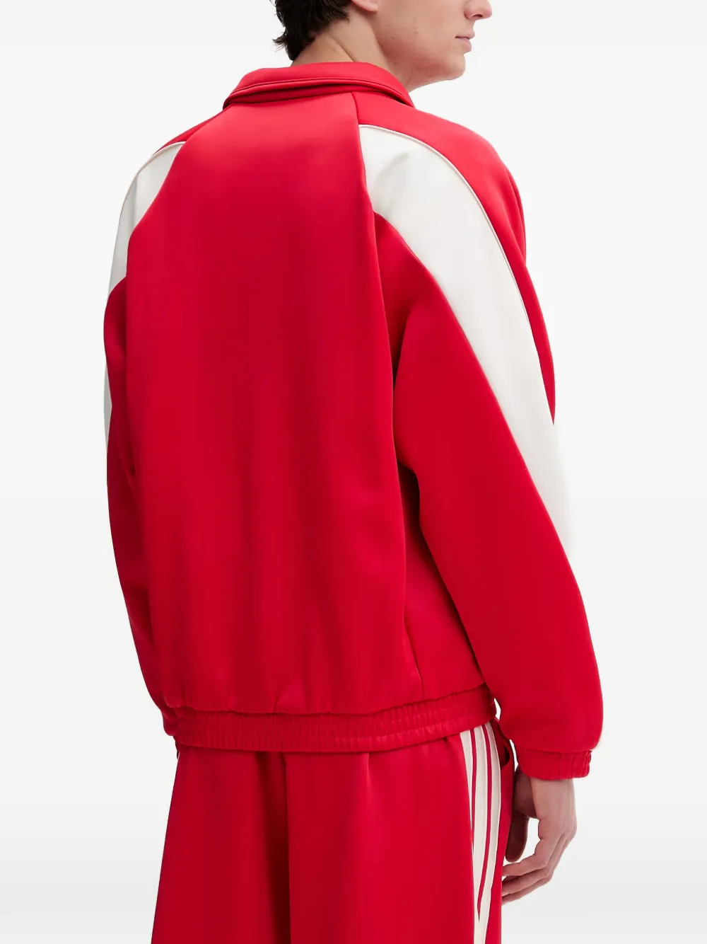 adidas Stadium colour-block logo-print jacket Rood