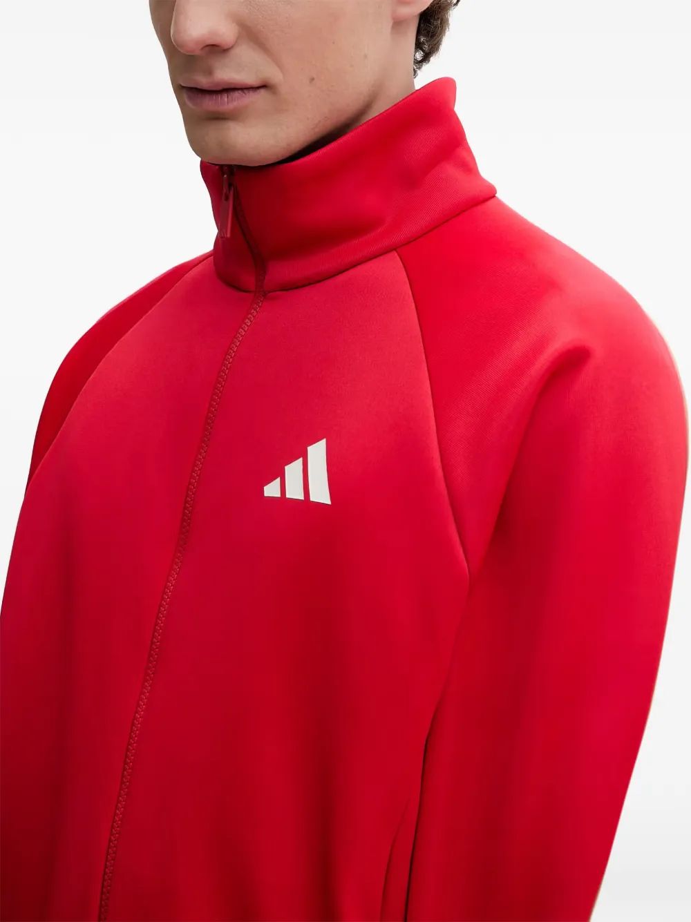 adidas Stadium colour-block logo-print jacket Rood