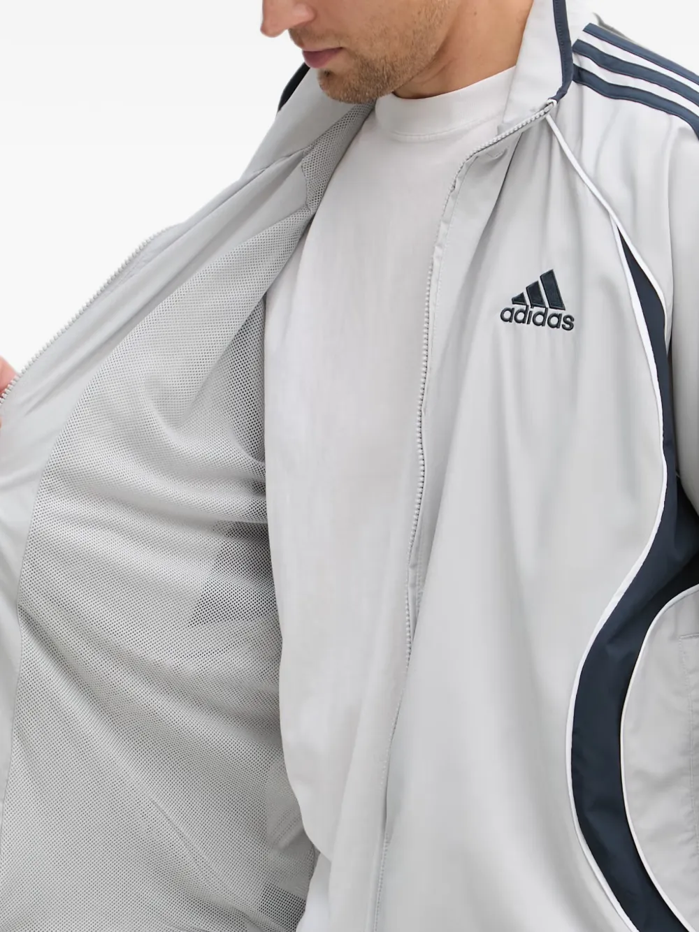 adidas Teamgeist Adicolor jack met geborduurd logo en streepdetail Grijs