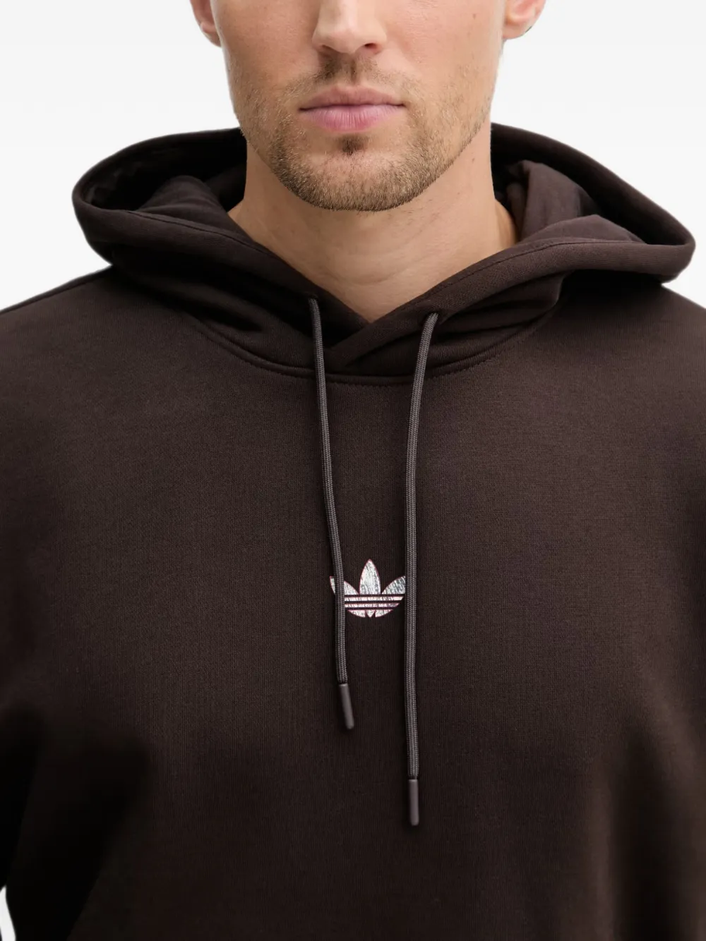 adidas Trefoil graphic-print hoodie Bruin