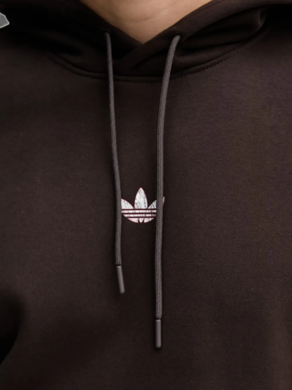 adidas Trefoil graphic-print hoodie Bruin