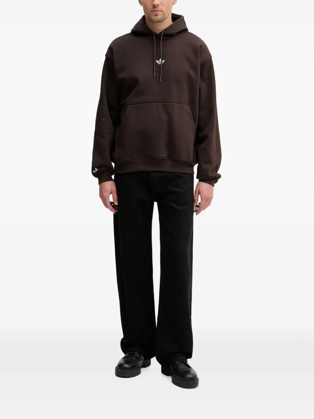 adidas Trefoil graphic-print hoodie Bruin