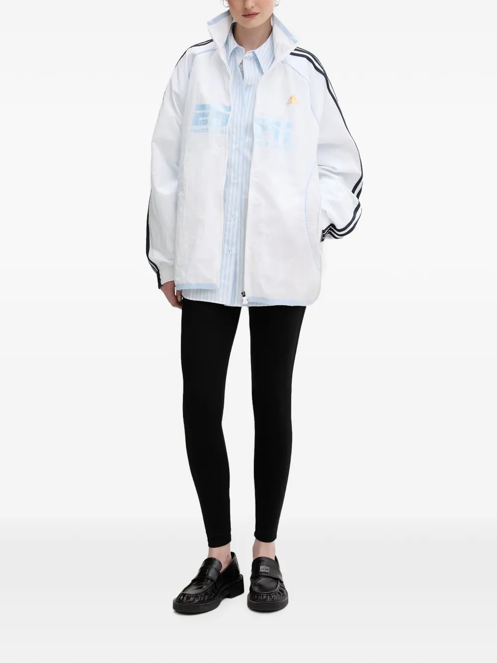 adidas Teamgeist 2.0 logo-print zip-up jacket Wit