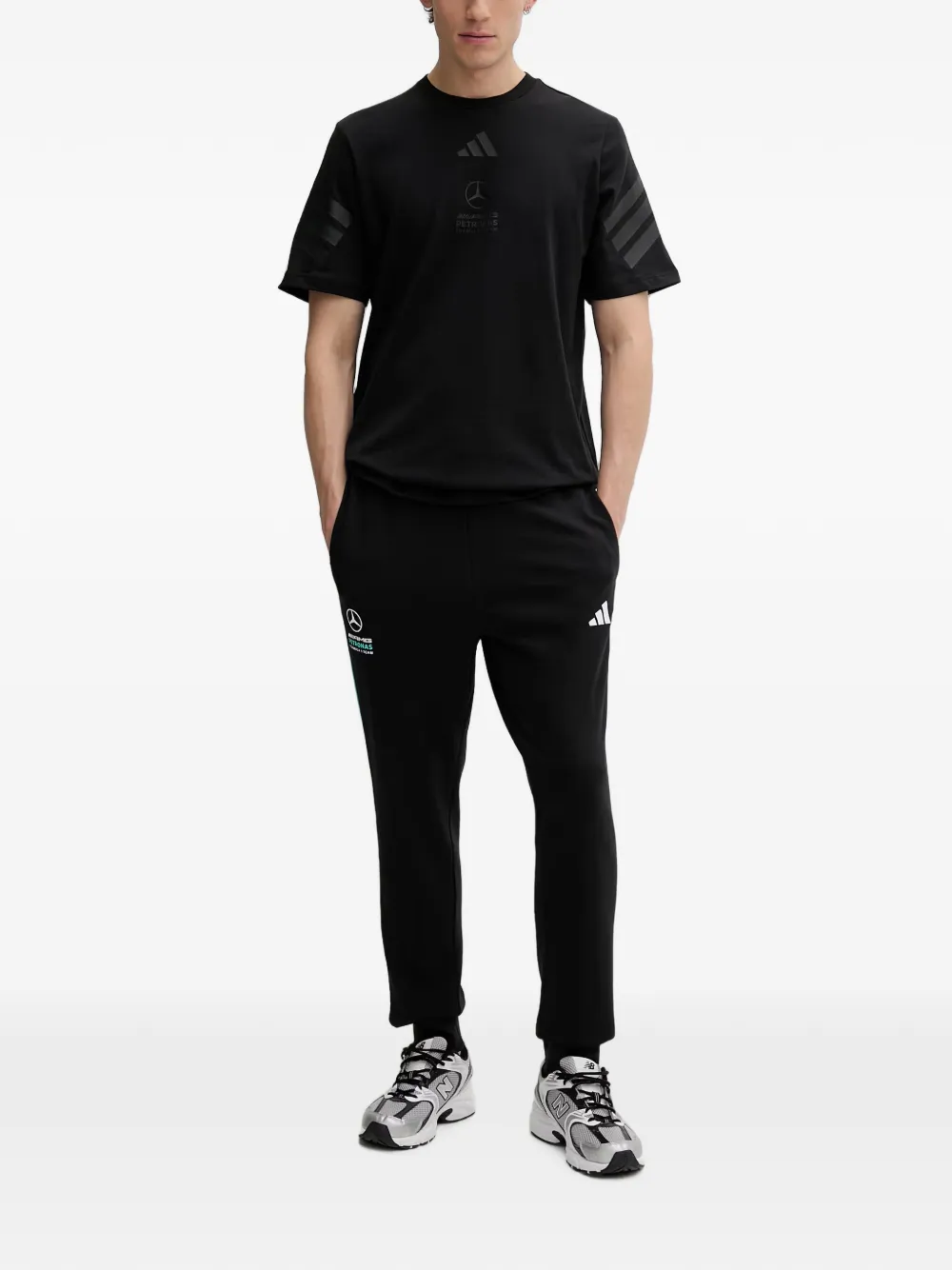 adidas Mercedes-AMG Petronas side-stripe track pants Zwart