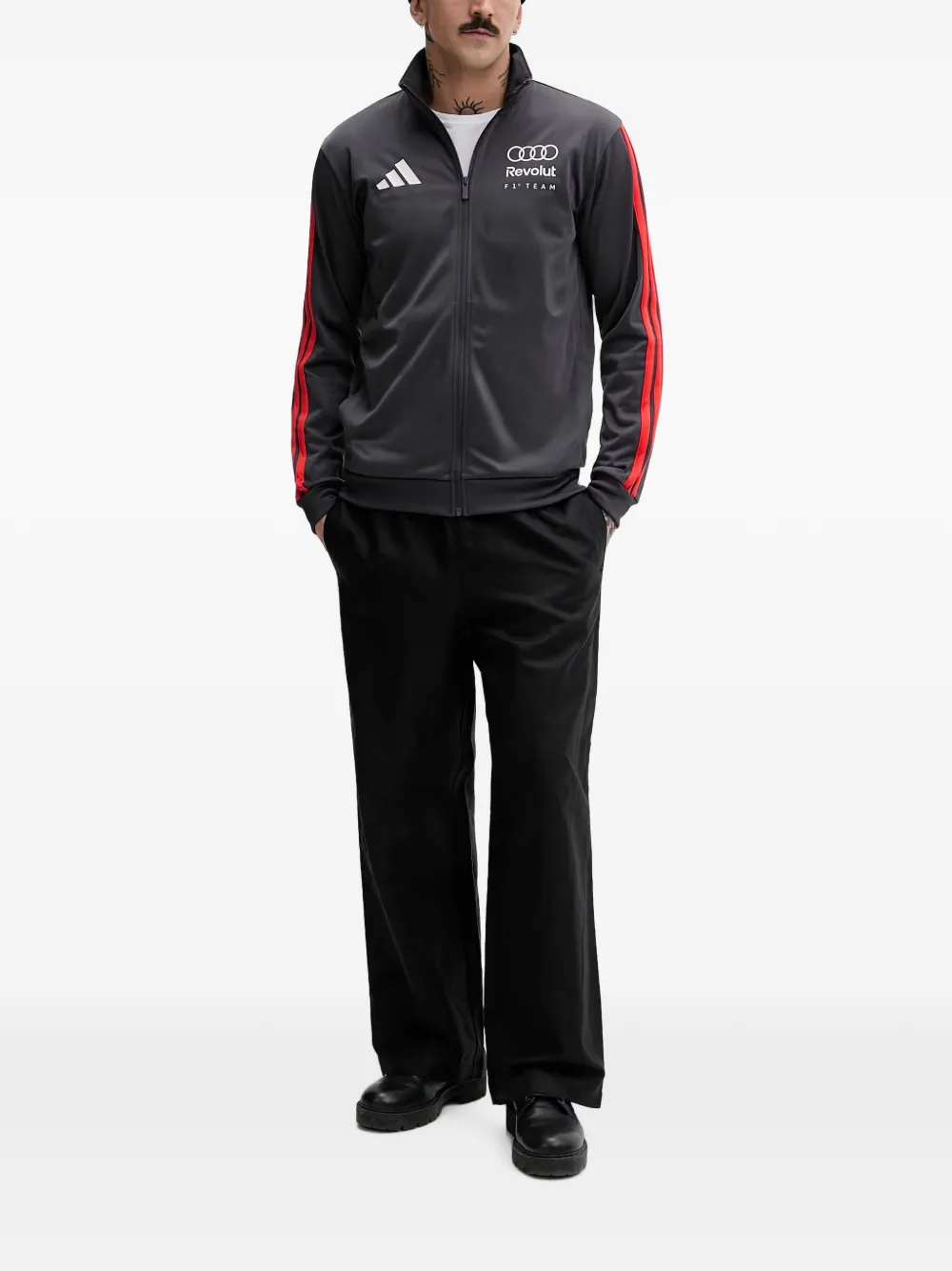 adidas Audi Revolut F1 Team logo-print zip-up jacket Grijs