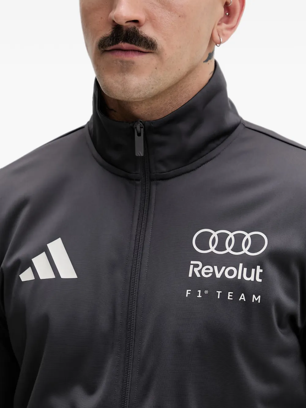 adidas Audi Revolut F1 Team logo-print zip-up jacket Grijs