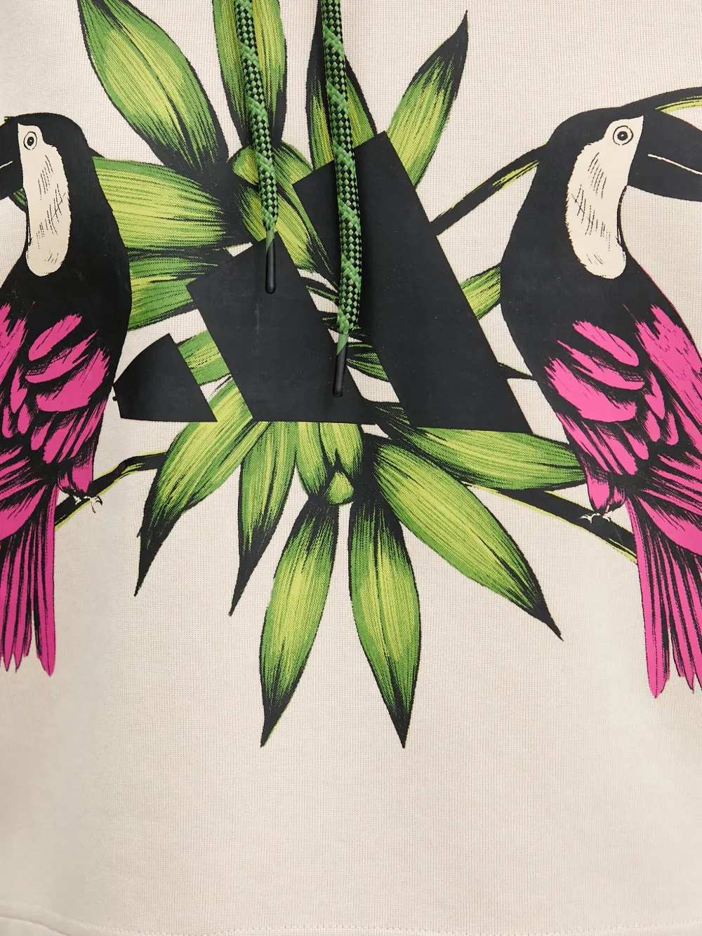 adidas toucan-print drawstring hoodie Beige