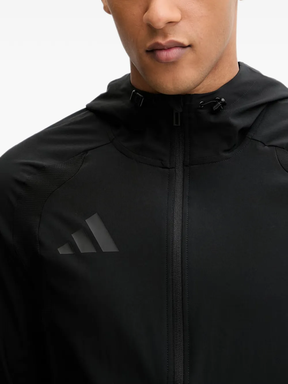 adidas Travel jack met capuchon en logo-print Zwart