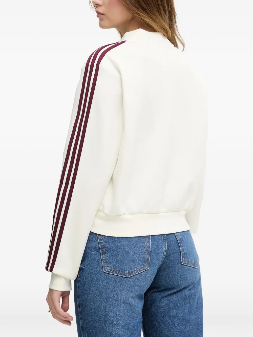 adidas Superstar 3-Stripe sweater met V-hals Beige