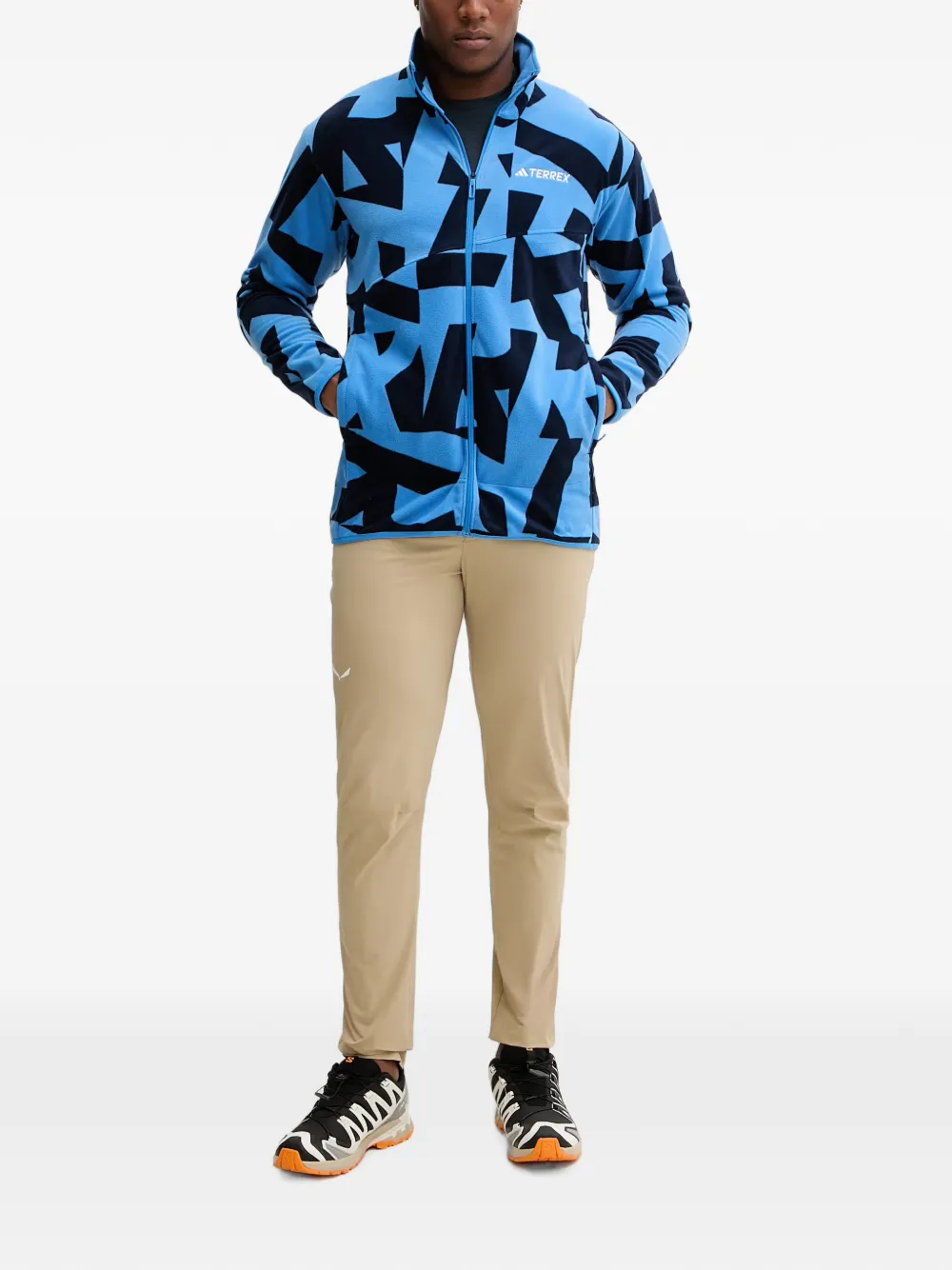 adidas Terrex geometric-print sweater Blauw