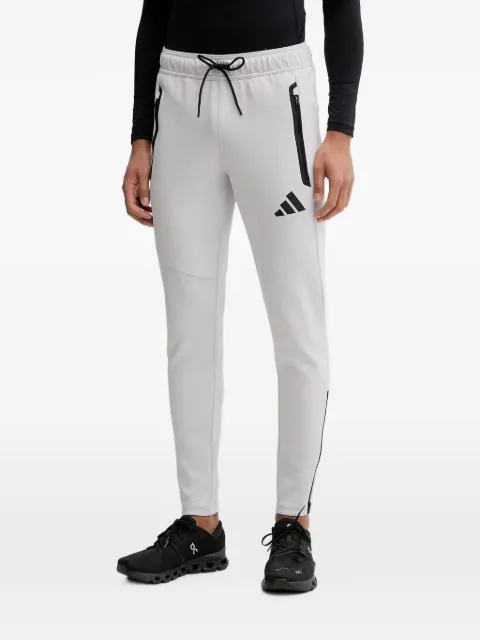 adidas logo-print zip-cuff track pants