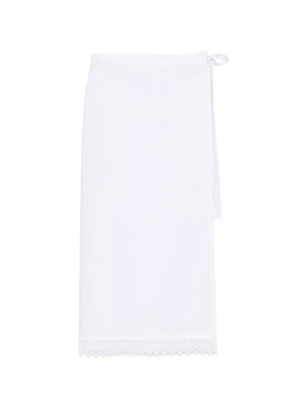 THE NINA STUDIO lace-detail midi skirt - Bianco