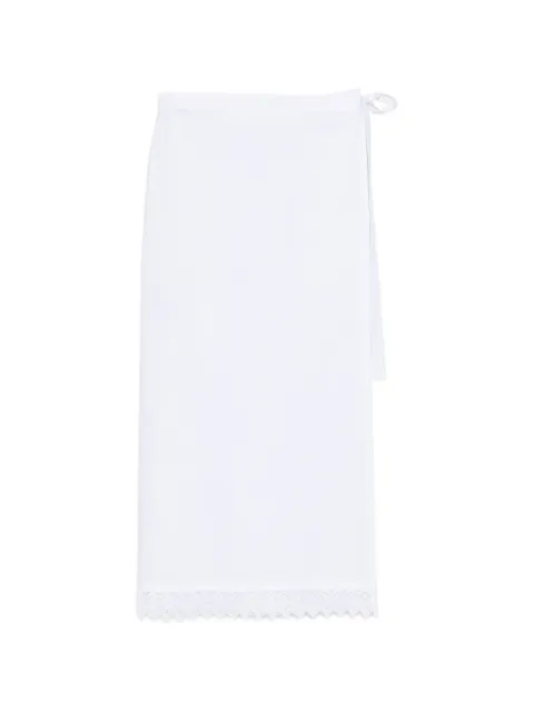 THE NINA STUDIO — lace-detail midi skirt