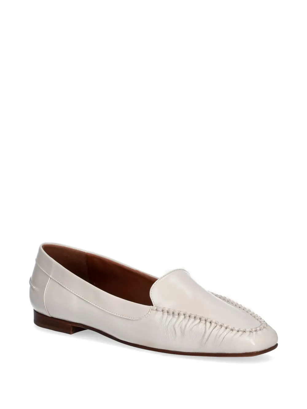 Pollini Uptown whipstitch-trim loafers Beige