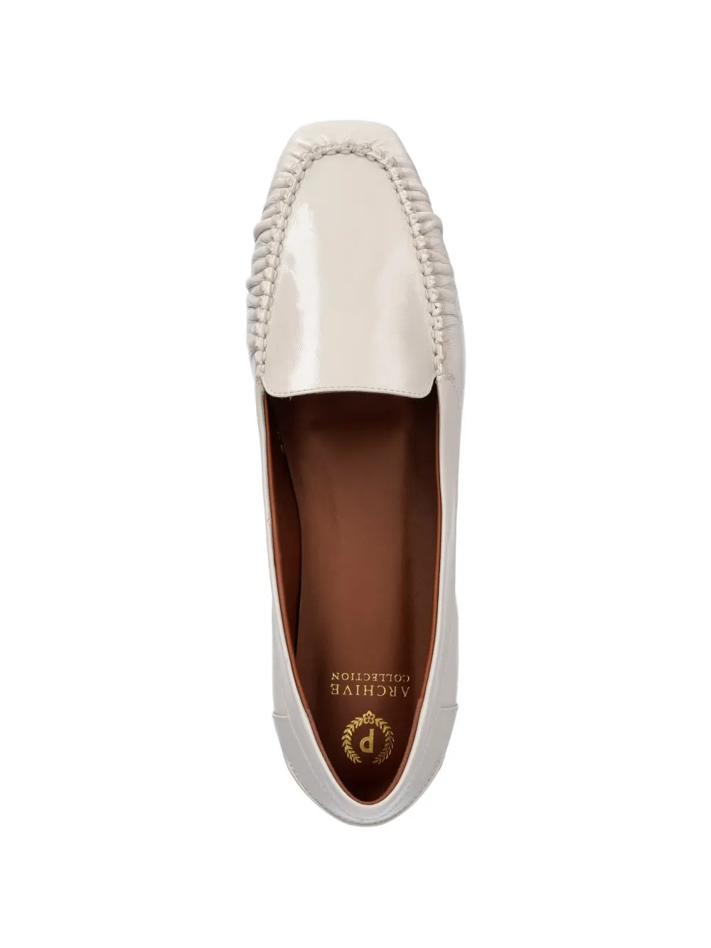 Pollini Uptown whipstitch-trim loafers Beige