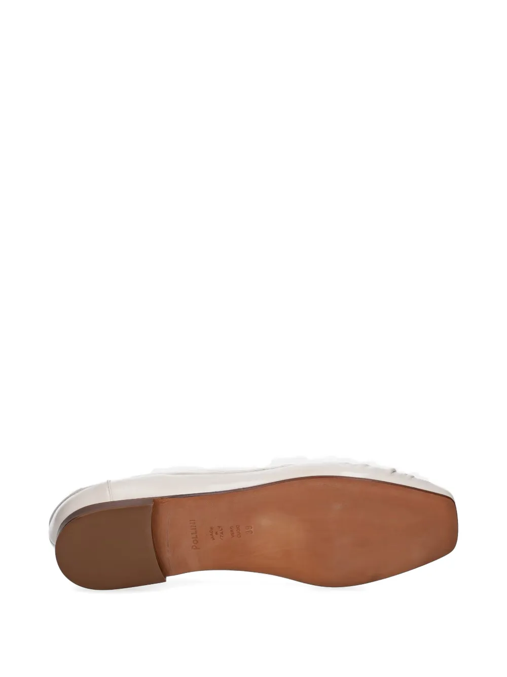 Pollini Uptown whipstitch-trim loafers Beige
