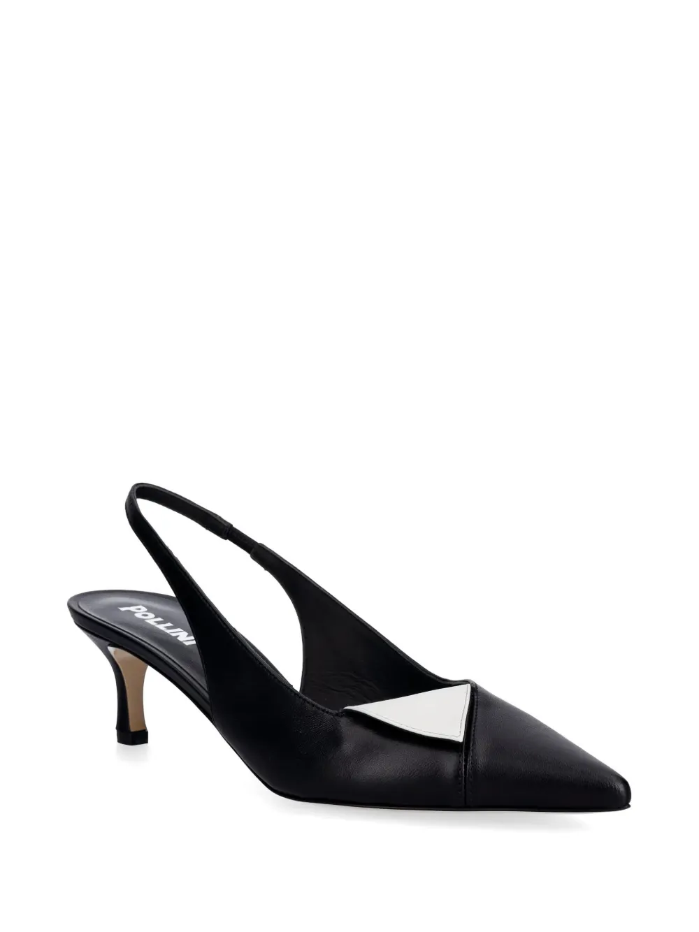 Pollini contrast-panel slingback pumps Zwart