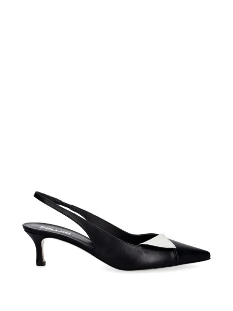 Pollini contrast-panel slingback pumps