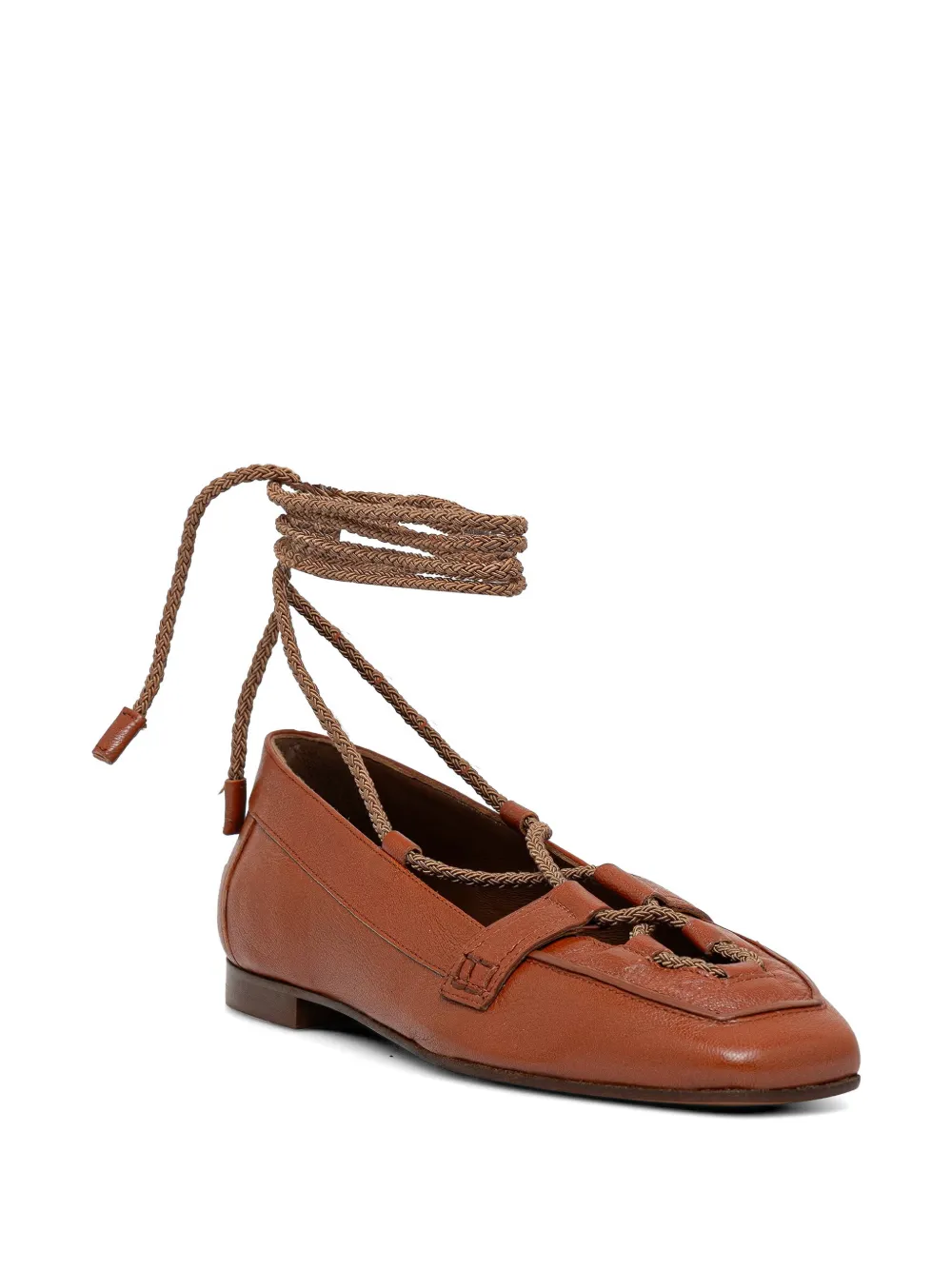 Pollini lace-up square-toe ballet flats Bruin