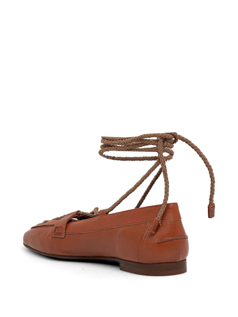 Pollini lace-up square-toe ballet flats Bruin