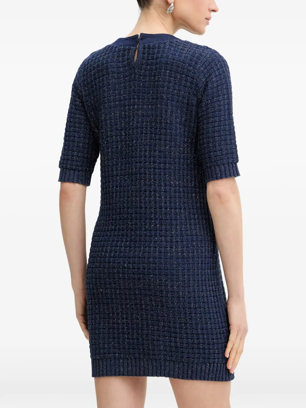 Morgan Geweven mini-jurk met imitatiezak Blauw