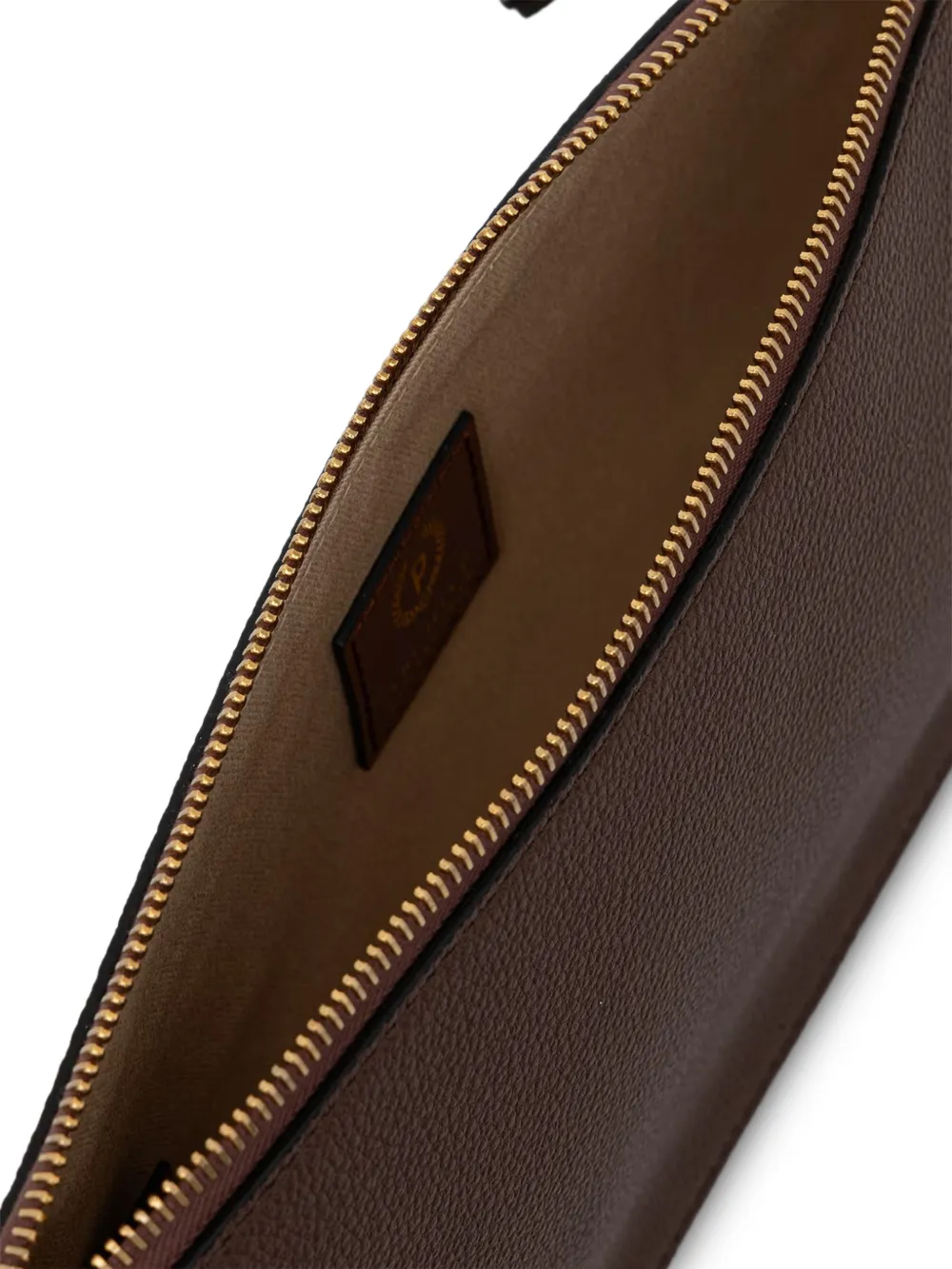  Pollini Pebble-textured Logo-patch Shoulder Bag - Marrone 