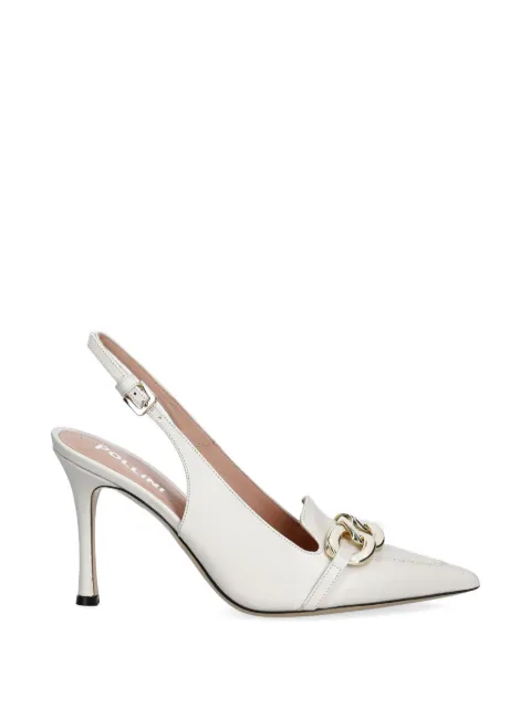 Pollini chain-link slingback pumps