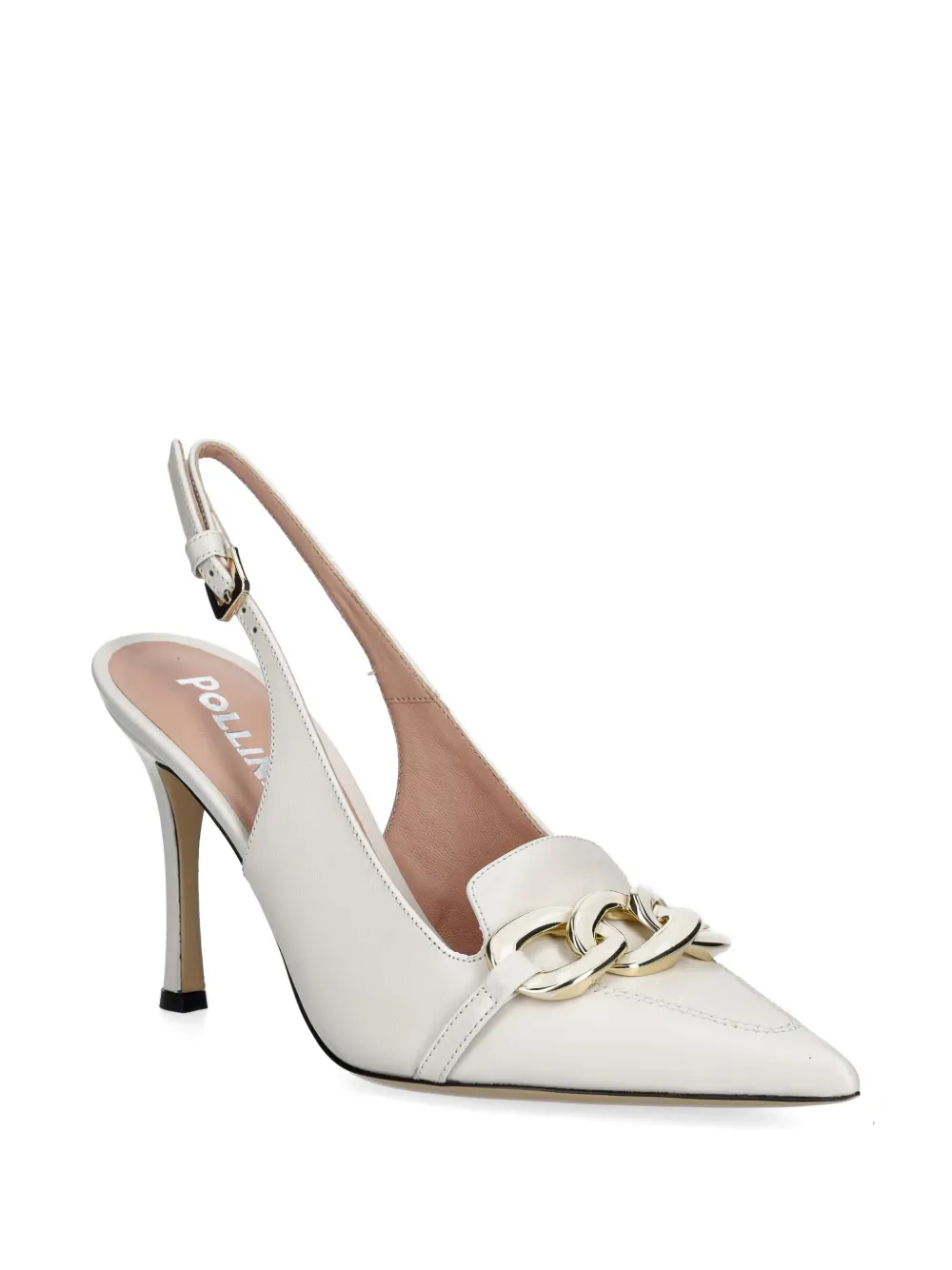 Pollini chain-link slingback pumps Beige