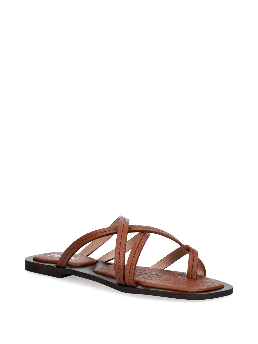 Pollini strappy pebbled-effect slides Bruin