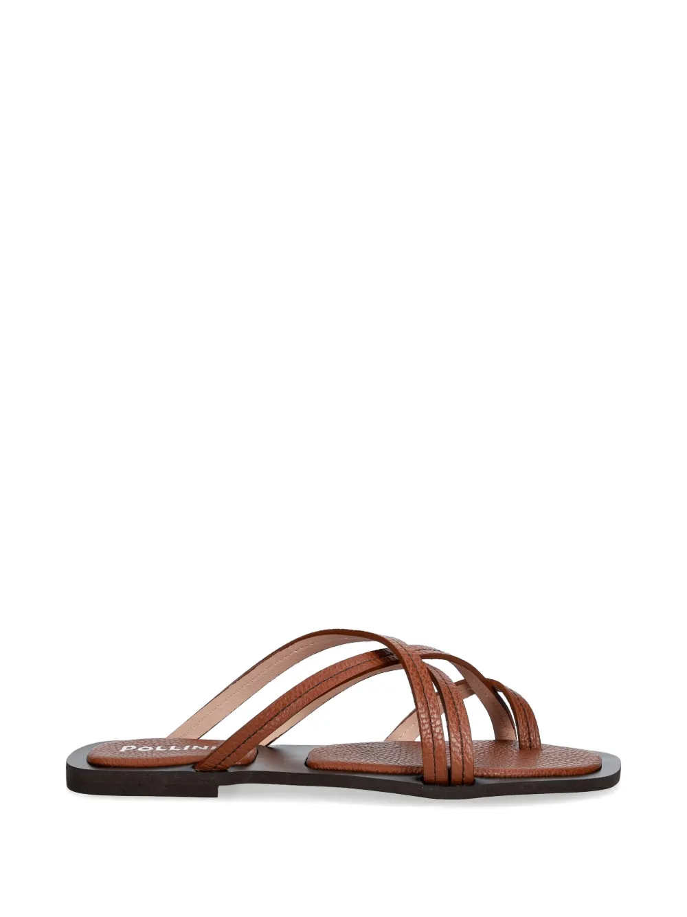 Pollini strappy pebbled-effect slides - Braun