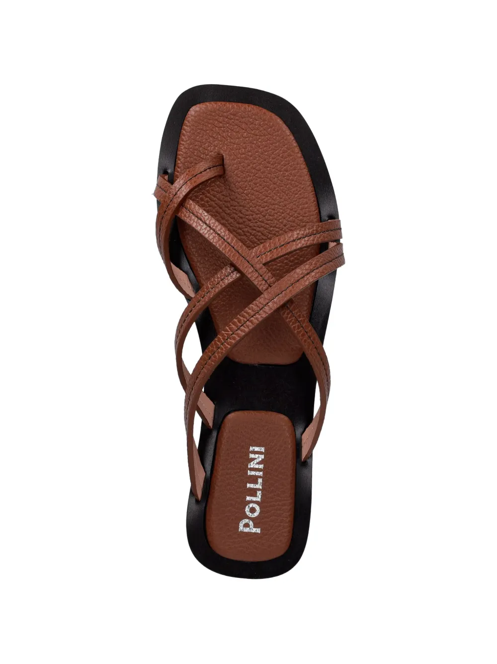 Pollini strappy pebbled-effect slides Bruin