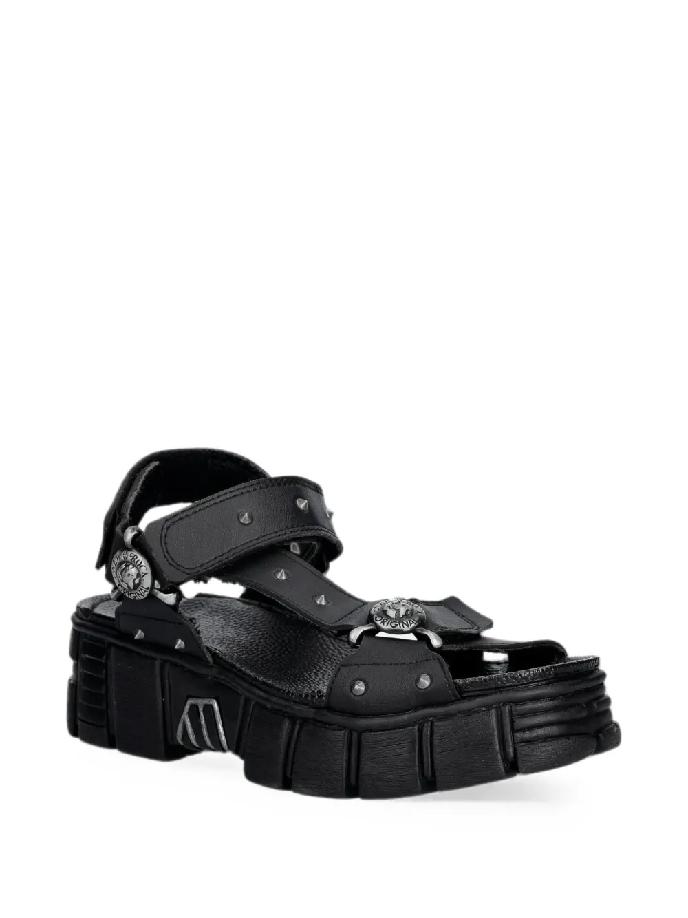 NEW ROCK stud-embellished chunky-sole sandals Zwart